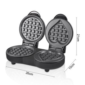 Gaufrier <span class=keywords><strong>belge</strong></span> individuel <span class=keywords><strong>en</strong></span> forme de cœur RAF Home, double mini gaufrier - Product Image 5