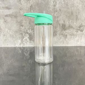 10 Oz Double Wall Plastic Acrylic Cups Strap <b>Flip</b> <b>Top</b> Lid Sport Water <b>Bottles</b> <b>With</b> Handle for Kids - Product Image 2