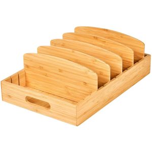 Caja de almacenamiento de madera para cocina, organizador de encimera, portacubiertos ajustable de madera maciza, organizador de tapas de tazas para mesa. - Product Image 5