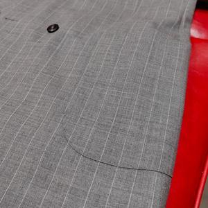 <span class=keywords><strong>Abito</strong></span> da Lavoro in Lana Grigio Chiaro a Righe Personalizzato, Monopetto/Doppio Petto, Su Misura Italiano, Mezza Tela Traspirante, ODM, Produzione in Serie, Personalizzabile - Product Image 6