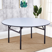 Mesa de Comedor Plegable para Exteriores, de Metal y PVC, Económica, Resistente y Ecológica, Ideal para Restaurantes, Banquetes, Hoteles y Fiestas
