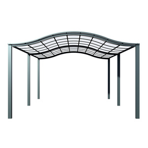 Auvent de jardin moderne en aluminium sur mesure avec finition naturelle, <span class=keywords><strong>abri</strong></span> autoportant pour 2 voitures pour villa - Product Image 5