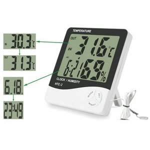 Termometro Igrometro con Display Digitale per Misurazione di Temperatura e Umidità Interna ed Esterna - Product Image 2