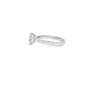 Bague solitaire classique en or blanc 18 carats sertie de broches montage simple élégant et vide pour bague de fiançailles en diamant - Product Image 3