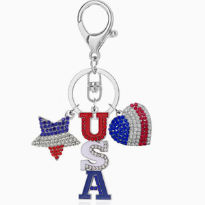 Porte-clés drapeau américain, thème patriotique USA, souvenir du 4 <span class=keywords><strong>juillet</strong></span>, accessoire pour voiture, sac, portefeuille, cadeau - Product Image 6