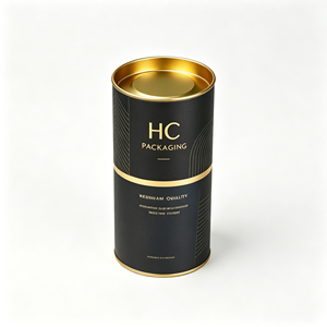 Luxury Gold Foil Logo Rigid Cardboard <b>Round</b> Cylinder Tube <b>Box</b> for Fragrance Perfume Scented Candle Packaging OEM Factory - Product Image 2