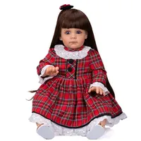 NPK 60CM Reborn Kleinkind Mädchen Maggie Bebe Puppe mit langen Haaren Kuschel ige kleine Mädchen Puppe Hochwertiges Geschenk für Kinder