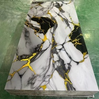 Panneau mural en PVC marbré UV, imperméable, pour décoration intérieure d'hôtels, centres commerciaux et maisons, vente en gros d'usine, panneau mural WPC