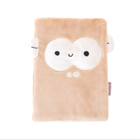 Carnet de notes scolaire de luxe avec couverture en tissu pelucheux écologique et mignon motif animal