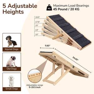 2025 <span class=keywords><strong>rampe</strong></span> pour chien réglable améliorée <span class=keywords><strong>rampe</strong></span> pliable <span class=keywords><strong>en</strong></span> <span class=keywords><strong>bois</strong></span> pour animaux de compagnie avec poignée de transport de 5 hauteurs pour lit canapé voiture <span class=keywords><strong>et</strong></span> utilisation <span class=keywords><strong>en</strong></span> extérieur - Product Image 2