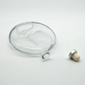 Bouteille en <span class=keywords><strong>verre</strong></span> de forme oblate transparente pour 250ml 500ml d'huile d'olive <span class=keywords><strong>25cl</strong></span> 50cl plat rond whisky brandy liqueur huile d'olive bouteille en <span class=keywords><strong>verre</strong></span> - Product Image 6