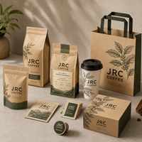 Bolsas de Café con Fondo Plano de Plástico con Logotipo Impreso Personalizado, con Válvula y Cierre, Bolsa de Empaque para Alimentos, Té y Café