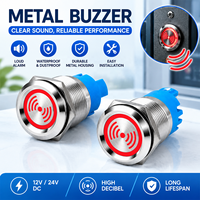 Alarme sonore industrielle 22 mm avec coque en acier inoxydable ignifuge pour diverses applications, LED rouge
