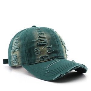 Custom Sporty Jersey Ripped Denim Baseball Caps-Authentic Vintage Style Breathable Cotton & Distressed Patterns - Product Image 4