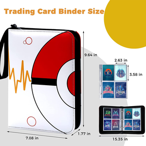 Reliure pour cartes à collectionner personnalisée à 4 pochettes |   Reliure à fermeture éclair OEM/ODM en petites séries pour cartes Pokémon, cartes TCG, photos, 400 pochettes - Product Image 2