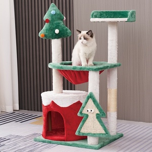 Grattoir et jouet stables de tour d'<span class=keywords><strong>arbre</strong></span> à <span class=keywords><strong>chat</strong></span> de série moderne de Noël avec fournitures intégrées de nid pour des grossistes - Product Image 2