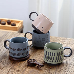 Tasse en céramique de style européen, tasse à céréales pour le petit-déjeuner, mugs japonais grande capacité, tasse à oreilles suspendues pour les amoureux - Product Image 1