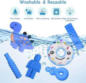 Paquete de 6 Mordedores de Silicona Sensoriales <span class=keywords><strong>para</strong></span> Bebés, Collar de Dentición de Silicona, Juguete <span class=keywords><strong>para</strong></span> Masticar <span class=keywords><strong>para</strong></span> Niños - Product Image 3