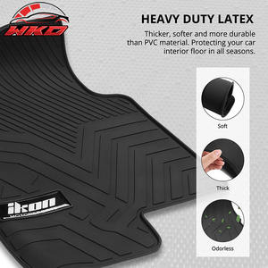 Alfombrillas de látex para Chevy Silverado 1500 Crew Cab 1999-2006, alfombras para todo tipo de clima, 5 piezas, estilo IKON, impermeables - Product Image 3