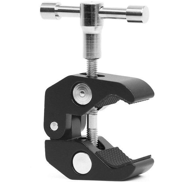 New Adjustable Magic Friction Arm Aluminium Alloy Super Clamp Mount Crab Pliers Clip Bite for Camera LED Light Black
