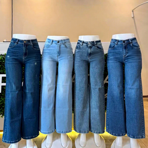 Jeans Skinny a Vita Alta da <span class=keywords><strong>Donna</strong></span>, Traspiranti, Lavaggio Chiaro, Eleganti, Stile Bohémien, <span class=keywords><strong>Pantaloni</strong></span> Dritti <span class=keywords><strong>alla</strong></span> <span class=keywords><strong>Caviglia</strong></span> - Product Image 1