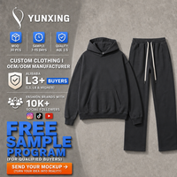 Ensemble sweat à capuche et pantalon de survêtement en molleton épais de coton, coupe oversize, épaules tombantes, 2 pièces, streetwear personnalisable pour homme