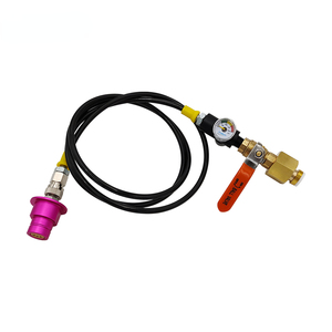 Soda Stream <span class=keywords><strong>DUO</strong></span> <span class=keywords><strong>Quick</strong></span> <span class=keywords><strong>Connect</strong></span> Terra Art Pink Soda Machine a la manguera externa del tanque de CO2 con válvula de bola de control de flujo de 60 pulgadas de largo - Product Image 2