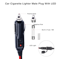 Câble répartiteur allume-cigare 12V 24V pour voiture, adaptateur de prise mâle vers femelle 1 vers 2 avec fusible 10A et rallonge en cuivre