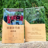 Plaque en verre reine, artisanat en cristal personnalisé, Design Unique, Sublimation, Base en bois, récompense d'affaires en cristal