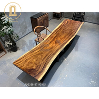 Table à manger en bois de noyer massif de luxe dalle de résine époxy pour restaurant hôpital café café cuisine hôtel-usine directe