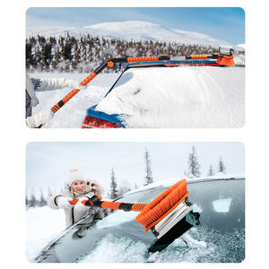 Outil à neige multifonction 4 en 1 Brosse télescopique avec grattoir à glace et <span class=keywords><strong>chariot</strong></span> extensible pour un entretien hivernal complet - Product Image 5