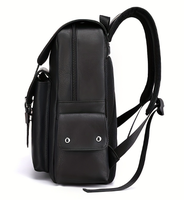 Sac à dos pour ordinateur portable en cuir PU pour homme avec fermeture éclair, doublure en polyester, grande capacité, imperméable et portable, sac de voyage