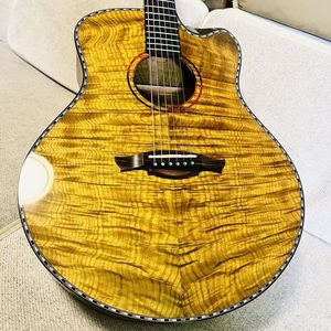 Sandalo in seta dorata da 41 pollici di chitarra acustica di fascia alta professionale a tutto suono - Product Image 1