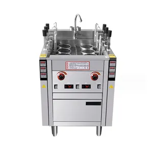 Automatic noodle boiler 3 hole gas noodle cooker with tap and drainer noodle cooker vendig