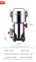 Machine à moudre le riz MJ 1000G mini pour usage domestique, 3000W 110/220V, broyeur de poudre pour herbes, soja, maïs, café