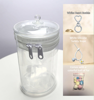 Boîte cylindrique étanche transparente stockage Figure affichage sac anti-poussière fermeture à glissière sac étui de protection pour poupées en peluche