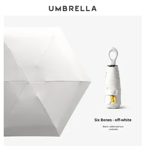 Custom Logo Portable Ring Handle Vinyl <b>Sunscreen</b> Foldable Wholesale Sunny Rainy Sun Capsule Folding Small Mini Pocket Umbrella - Product Image 6