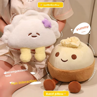 Oreiller en peluche mignon boulette et chignon à la vapeur-Jouet en peluche inspiré de la nourriture chinoise, boîte-cadeau de fête pour la décoration intérieure et les cadeaux de vacances