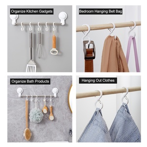 S Shape <b>Hook</b> Lock Hanging Bathroom Simple Plastic Bag Towel <b>Curtain</b> <b>Hook</b> Windproof Safety Buckle Small Coating Metal <b>Hook</b> - Product Image 3
