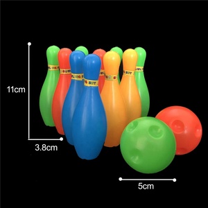 Yumai — ensemble de jeux de sport pour enfants, 10 mini broches colorées, en plastique, pour bébés, avec 2 balles, vente en gros - Product Image 4