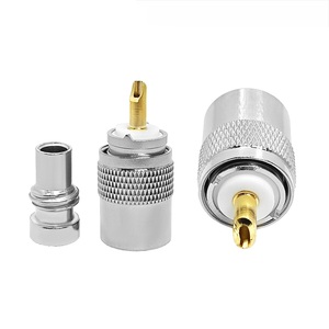 <span class=keywords><strong>Pl259</strong></span> Coax kết nối <span class=keywords><strong>UHF</strong></span> PL-259 Nam hàn nối cắm cho RG58 RG-213 rg142 lmr195 lmr400 cáp đồng trục - Product Image 1