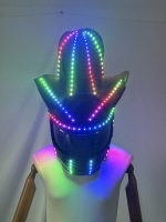 Masque de casque de moto LED lumineux style cowboy, masque intégral multicolore RVB lumineux style chapeau de cowboy