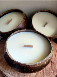 High Quality Polished Natural Coconut Candle Bowl Home Party Scent Candle From Eco2go Vietnam - Product Image 2