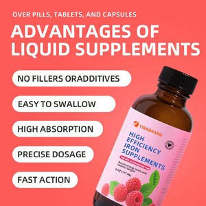 Integratore di ferro liquido sapore di lampone 177ml per le donne adulti migliorare i livelli di energia e rilassarsi - Product Image 5