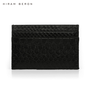 Tarjetero de Diseño Italiano de Cuero de Lujo Negro Premium de la Marca Personalizada Hiram Beron - Product Image 3