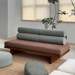 Sofá Islandés Recto Cuadrado Tapizado con Relleno de Espuma, Madera Sólida, Estilo Minimalista, para Sala de Estar y Uso Doméstico - Product Image 2