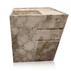 Отдельная мраморная раковина Breccia Oniciata с выдвижным ящиком Роскошная современная мебель для ванной комнаты - Product Image 2