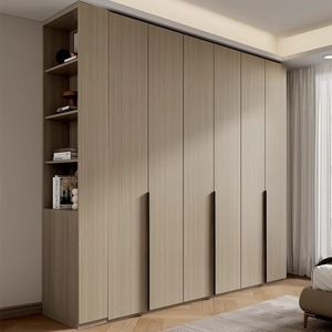 Armario Moderno Minimalista de Madera Maciza y Aglomerado con Puerta Abatible, de Piso a Techo, para Dormitorio, con Espacio para Colgar Ropa - Product Image 1