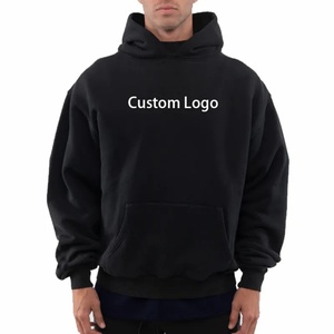 Boxy Blank <b>Mens</b> Cotton Oversized <b>Fleece</b> Heavyweight Digital Printing Embroidered Pocket Autumn Custom Hoodie OEM Regular Length - Product Image 4