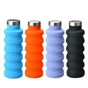 ขวดน้ำพับได้ซิลิโคน 500 มล. สีสันสดใส พกพาสะดวกสำหรับกิจกรรมกลางแจ้ง กีฬา แคมป์ปิ้ง ใช้สำหรับน้ำเดือดได้ ลดราคาพิเศษ - Product Image 1